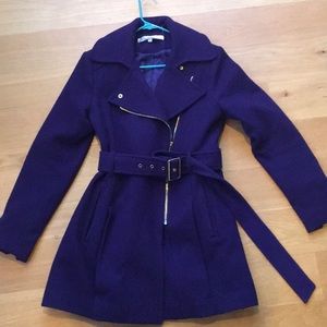 Kenneth Cole M deep blue peacoat asymmetric